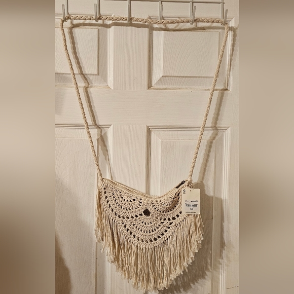 a.n.a Handbags - A.N.A. Crochet flap natural color boho crossbody pure bag